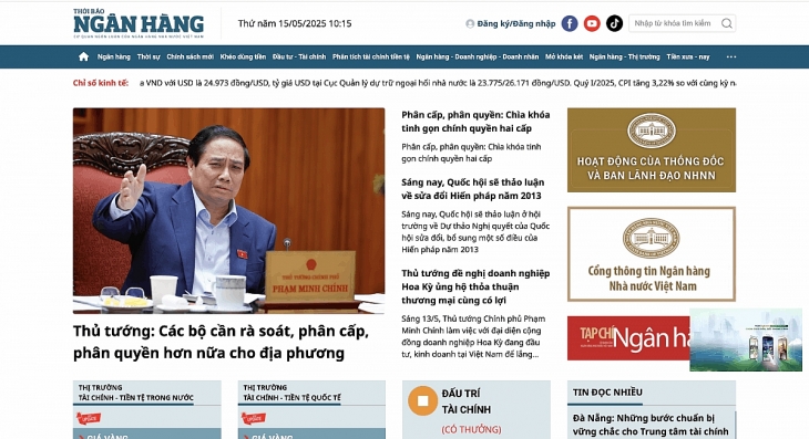 Thời báo Ngân hàng ra mắt giao diện báo điện tử mới: Hiện đại, thân thiện với nhiều nội dung độc quyền, chuyên sâu thoi bao ngan hang ra mat giao dien bao dien tu moi hien dai than thien voi nhieu noi dung doc quyen chuyen sau