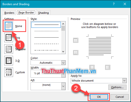 Cách xóa khung và đường viền trong Word