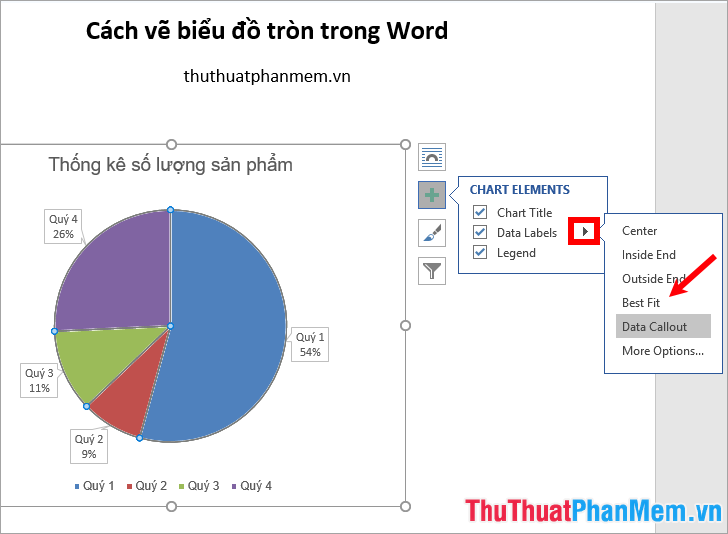 cach ve bieu do tron trong word