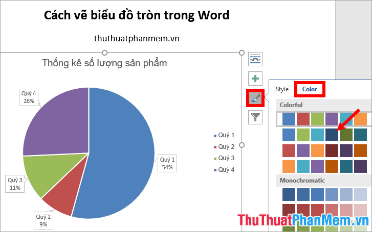 cach ve bieu do tron trong word