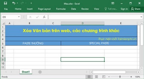 su dung paste trong excel dung paste special di chuyen du lieu trong