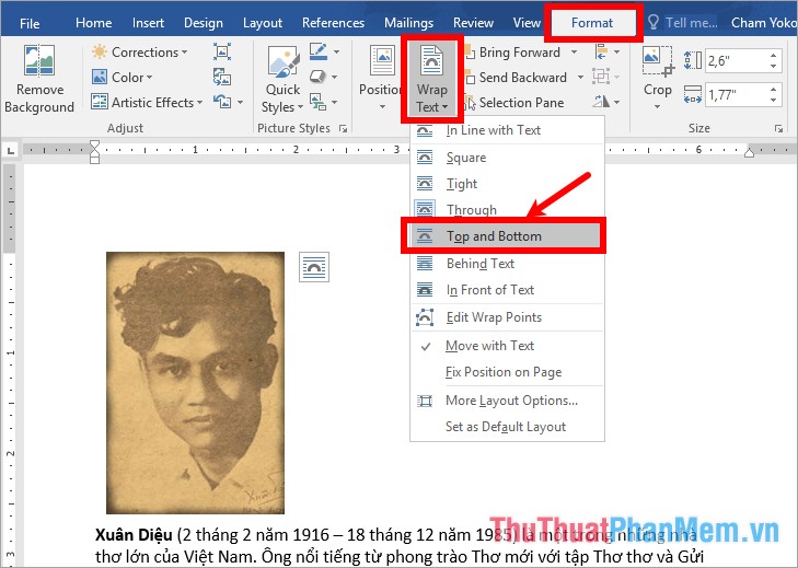 Cách đổi màu ảnh sang đen trắng trong Microsoft Word